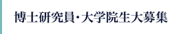 博士研究員・大学院生大募集